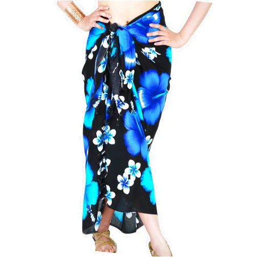 CHAINUPON Womens Beach Pareos Sarong Sheer Long Swimsuit Cover Ups Bikini Wrap Skirt