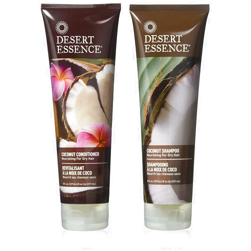 Desert Essence Coconut Shampoo & Conditioner Bundle - 8 Fl Ounce - Nourishing For Dry Hair - Delightful Scent - Refreshes Skin - Coconut Oil