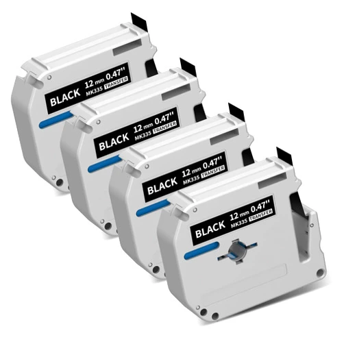 Oozmas Replacement for Brother PT-M95 Label Maker Tape Refill for PT-70BM PT-65 PT-45 White on Black M Tape 12mm 0.47 Inch MK-335 Compatible with P Touch M Series Label Tape 0.47