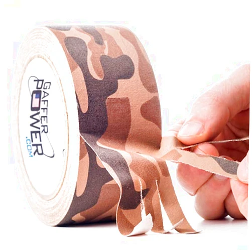 Gaffer Power Camouflage Tape, Premium Grade Gaffer Tape Desert Tan Camo Tape - Made in The USA, 2 Inch X 25 Yards, Heavy Duty Gaffer's Tape, Non-Reflective, Water Resistant.