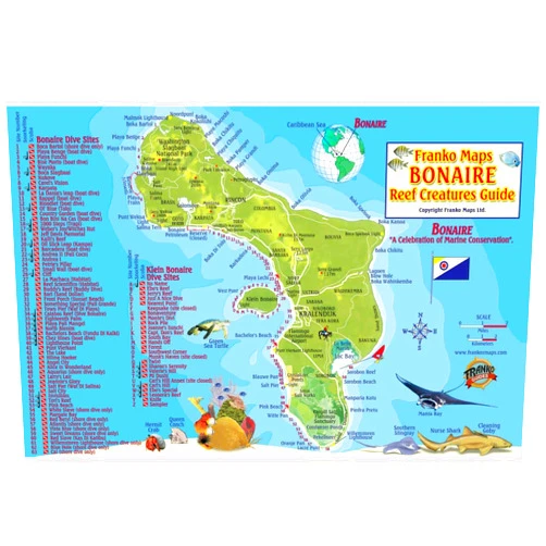 Franko Maps Bonaire Reef Creatures Fish ID for Scuba Divers and Snorkelers