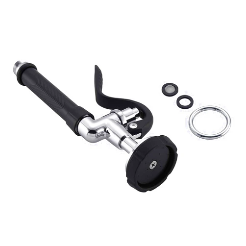 Lanceler Pre Rinse Sprayer Valve with Handle Grip Assembly, 1.42 GPM High Pressure Dish Sprayer Nozzle with Hand Replacement Part for Commercial Kitchen Sink Faucet (Black)