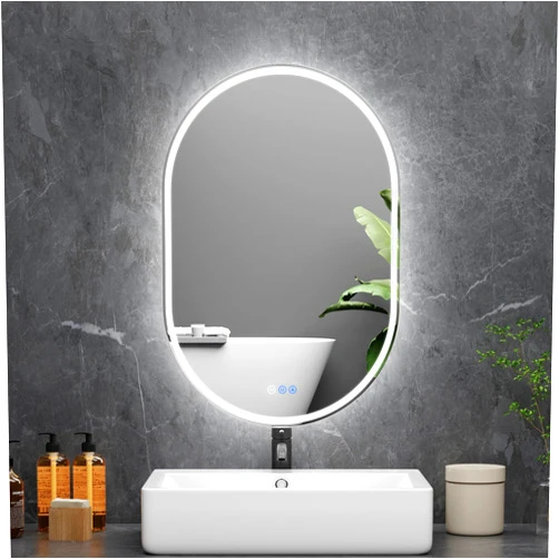 WISSMIELS Oval LED Bathroom Mirror, 24