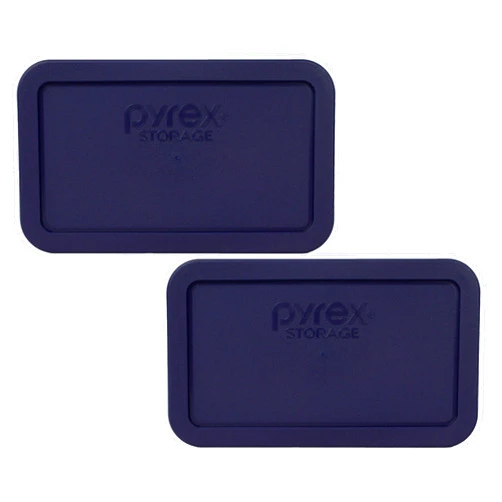 Pyrex Bundle - 2 Items: 7214-PC 4.8-Cup Dark Blue Plastic Food Storage Lids Made in the USA