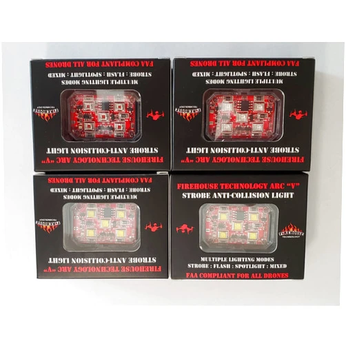 Generic Firehouse Technology Drone Strobe 4 Light Navigation Kit - 2- White,1- Red, 1-Green FAA Compliant and tested 3.5 SM