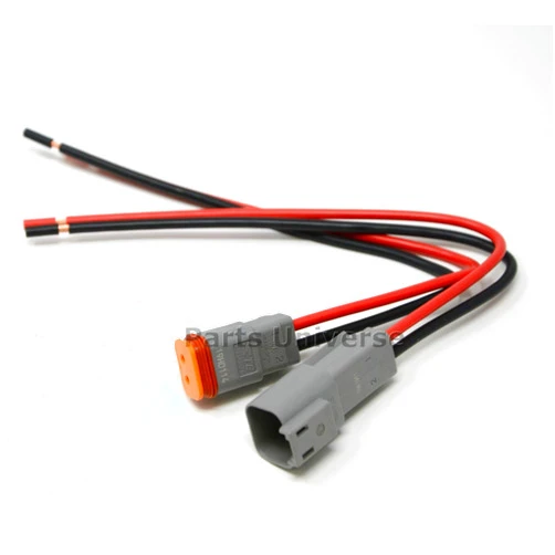 Deutsch DT 2-pin Pigtail Kit, 14AWG Pure Copper GPT Wire (Made in USA)