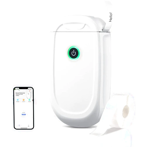 Dartwood Label Maker - Mini Portable Bluetooth Label Printer Machine for Your Home or Office (White)