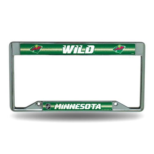 Rico Industries NHL Unisex-Adult Bling Chrome License Plate Frame with Glitter Accent