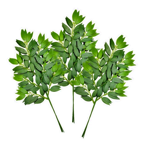 FUNORNAM 12Pcs Italian Ruscus Greenery Stems Artificial Silk Greenery Leaves Garland Vines Hanging Spray for DIY Wedding Arch Bouquet Filler Table Centerpieces Home Indoor Decor