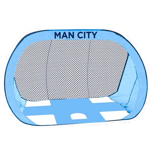 Hy-Pro Licensed Manchester City F.C. 4ft x 3ft 2-in-1 Target Pop Up Soccer Goal & Net – Portable Soccer Net with Carry Bag, Football Training Equipment, Foldable Goal for Garden & Indoor Use