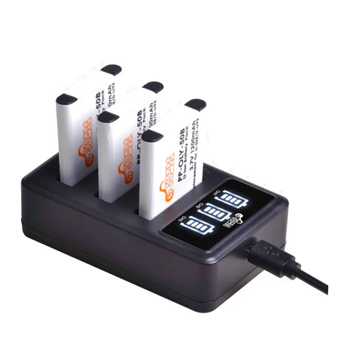 Pickle Power 3 Pack Li-50B D-LI92 Batteries and 3 Channel LED Battery Charger Replacement for Olympus Stylus Tough 6020 8000 8010 and Stylus 1020 1030 9000 SP-720UZ SZ-10 SZ-11 SZ-12 SZ-15 SZ-16 SZ-20