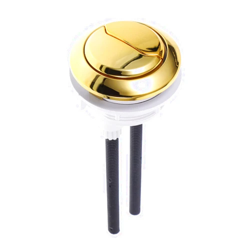 Cabilock Toilet Push Button Dual Flush Toilet Button Round Toilet Water Tank Push Button Repair Push Button Water Tank Valve Replacement Toilet Accessory (Golden) Restroom Flushing Button