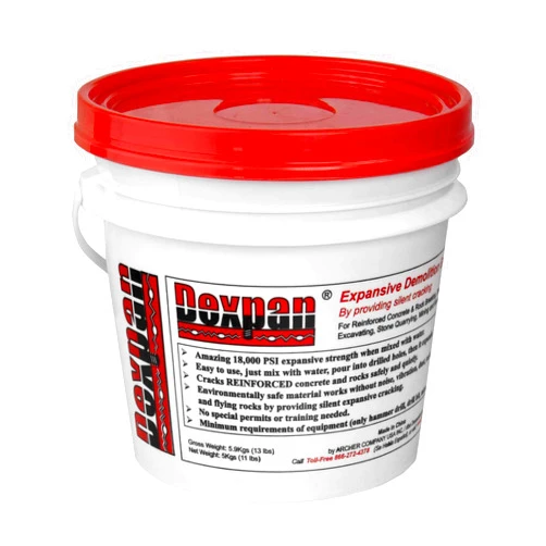 Dexpan Expansive Demolition Grout 11 Lb. Bucket for Rock Breaking, Concrete Cutting, Excavating. Alternative to Demolition Jack Hammer Breaker, Jackhammer, Concrete Saw, Rock Drill (Type 1, 77-104° F)