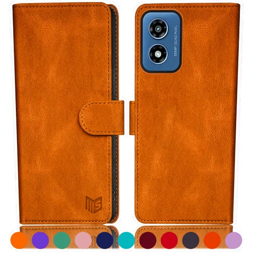 SUANPOT for Motorola Moto G 5G 2024/G Play 2024 Wallet case with RFID Blocking Credit Card Holder,Flip Book PU Leather Protective Cover Women Men for Moto G 5G 2024/G Play 2024 Phone case Light Coffee