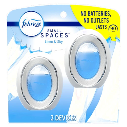 Febreze Bathroom Air Freshener, Odor-Fighting, Plug In Alternative, Air Fresheners for Home and Bathroom and Kitchen, Closet Air Fresheners, Linen & Sky Scent, 2 Count