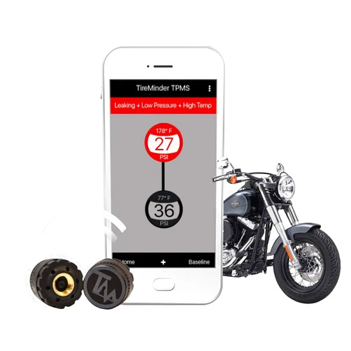 TireMinder Minder Research Inc. TireMinder Cycle-TPMS-2 Standard Tpms-2 Cycle Tire Monitor with 2 Black