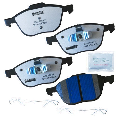 Bendix Fleet Metlok MKD1044FM Semi-Metallic Front Brake Pads for Select Models Ford C-Max, EcoSport, Escape, Focus, Mazda 3, 3 Sport, 5, Volvo C30, C70, S40, V40, V40 Cross Country, V50
