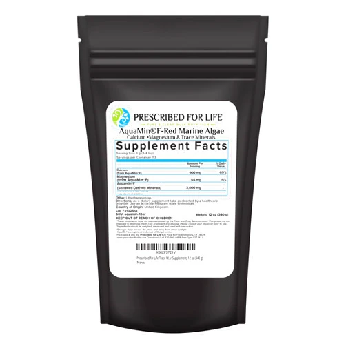 Prescribed for Life Aquamin Powder, Red Marine Algae Supplements, Rich in Plant Based Calcium & Magnesium, 72 Trace Minerals, Non GMO (340g)
