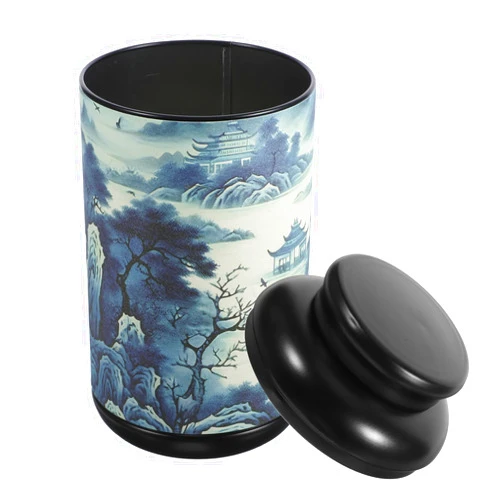 Cabilock Tinplate Tea Canister Kitchen Food Storage Jars Chinese Tea Tin Sealed Coffee Dispenser Airtight Loose Leaf Tea Container for Sugar Flour Snack