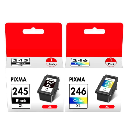TECKKIN PG-245 XL/CL-246 XL High Capacity Combo Pack for Canon 245XL/Black and The 246XL/Color Works with Canon Pixma MX490 MX492 MG2522 TR4520 MG3022 MG2520 TS3100 TS3122 TS3300 Printer(1 Black,1 Tri-Color)