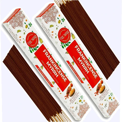 TRUMIRI Frankincense and Myrrh Incense Sticks - Total 40 Insence-Sticks - Dual Pack of 20 Insense - Inciensos - Inscents - Natural Non Toxic Ingredients - Incents - Incence - Inscense - Insents