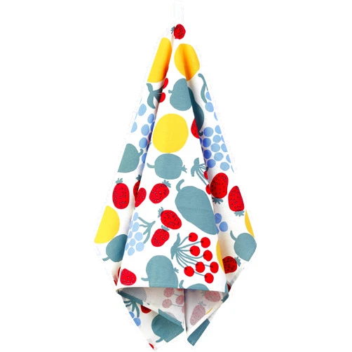 MARIMEKKO Pieni Tori Kitchen Towel – Refine Your Kitchen Décor with Our Floral Patterned Towels – Stylish and Functional Kitchen Towels with Hanging Loop (28 in x 19 in)