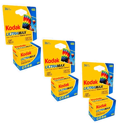 Electronics World Kodak Ultramax 400 Color Print Film 36 Exp. 35mm DX 400 135-36 (108 Pics) (Pack of 3), Basic