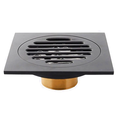 YZQLLFC Floor Drain Strainers Hotaan Anti-Odor Matte Black Bathtub Shower Drainer Floor Brass Square Floor Shower Drain Waste Grate Floor Drain