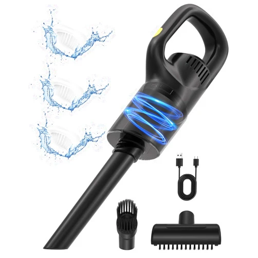 AGOODTO Handheld Vacuum Cordless, Portable Vacuum for Car，Rechargeable Vacuum Cordless High Power Suction Equipped with 3 Filters, Cleaner for Cars, Homes, Pets, and Offices