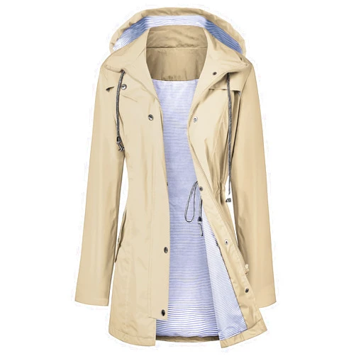 LOMON Raincoat Women Waterproof Long Hooded Trench Coats Lined Windbreaker Travel Jacket S-XXL