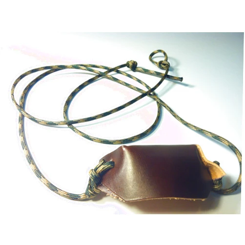 A Sling & A Stone Woodland Camo Paracord and Leather Cupped Pouch Shepherd Sling Handmade by David The Shepherd