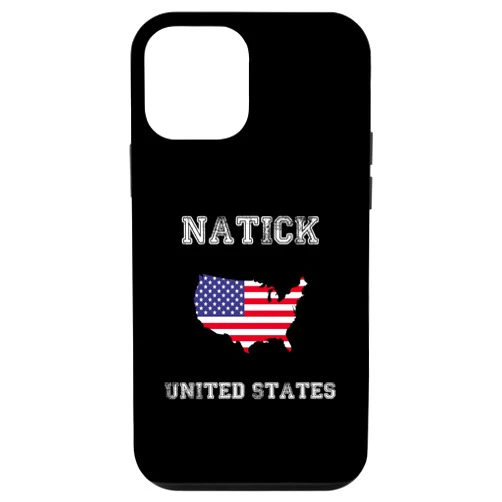 Natick United States Vintage Retro Flag Souvenirs iPhone 12 mini Natick United States Vintage United States Flag Map Design Case