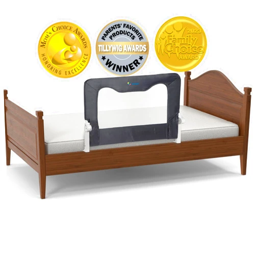 TotCraft Toddler/ Kids Bed Rails Guard – Universal Baby & Children Bed Rail for Box Spring &slats, Cribs, Twin, Double, Full Size Queen & King Bed - Grey (35.5L19.5H) in