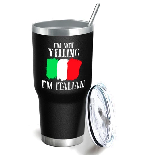 Generic I'm Not Yellings I'm Italian Funny Italy Tumbler With Lid For Coworkers