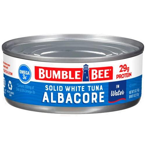 Bumble Bee Solid White Albacore Tuna in Water, 5 oz Can - Wild Caught Tuna - 29g Protein per Serving, High in Omega-3s - Non-GMO Project Verified, Gluten Free, Kosher
