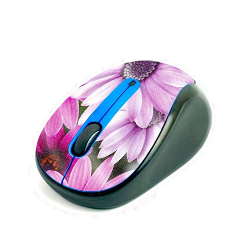 MIGHTY SKINS MightySkins Glossy Glitter Skin for Logitech M325 Wireless Mouse - Purple Flowers | Protective, Durable High-Gloss Glitter Finish | Easy to Apply, Remove, and Change Styles | Made in The USA