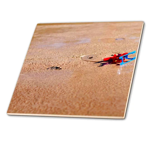 3dRose A Plastic Helicopter Toy on The Cement Near The Pool at The Virgin River Hotel 4 Inch Ceramic Tile