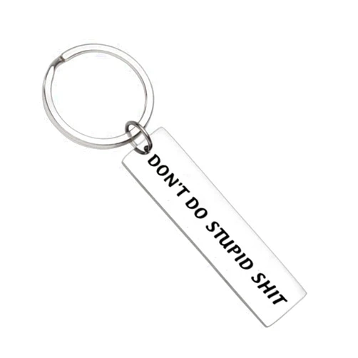 Xyqcy Funny Don’t Do Stupid Keychain for Son Daughter Kids, Birthday Christmas Gifts for Teen Boys Girls New Driver from Mom Dad Parents Valentine’s Day Gift Jewelry