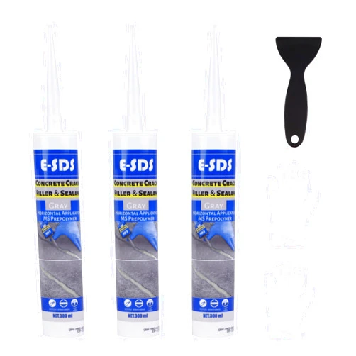 E-SDS Cement Crack Filler Outdoor Waterproof Concrete Repair Sealant Self-Leveling Driveway Crack Filler Polyurethane Construction Crack Flexible Concrete Patch Gray 10.5 fl. oz (Grey,3 Pack)