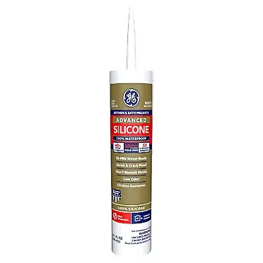 GE Sealants & Adhesives GE5070 Advanced Silicone 2 Kitchen & Bath Sealant, 10.1oz, White