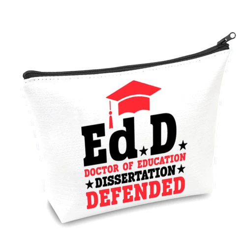 CMNIM EdD Gift Doctor Of Education Dissertation Defended Makeup Bag for Doctorate Graduation Gift for Her