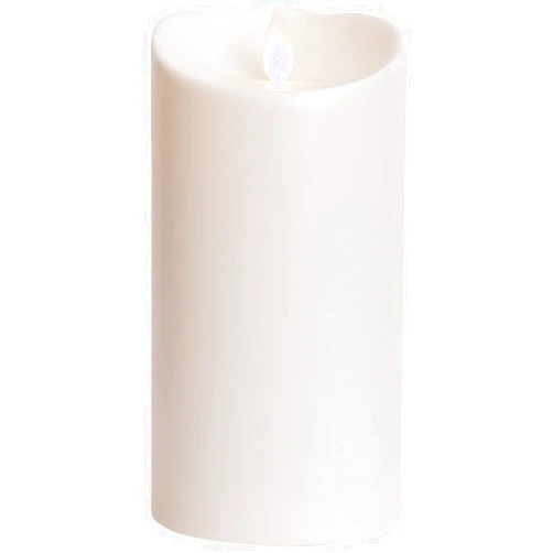 Luminara Realistic Artificial Moving Flame Outdoor Pillar Candle - Moving Flame LED Battery Operated Lights for Outside Christmas, Halloween - Remote Ready - Remote Sold Separately - Ivory - 3.5