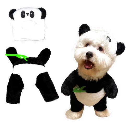 DAYONESHOP Panda Dog Costume Panda Hat Cute Halloween Dog Costume Funny Pet Costume Cosplay Clothes Outfit Party Favors (Medium, Cute Dog Costume)