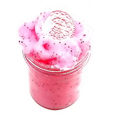Nlager 1 Set Soft Slime Toy, Fluffy Slime Putty for Kids Gift with Biscuit Slime Rebound Portable Display Mold Anti-Tear Touch Floam Putty Slime Toy Elastic Squeezing Toy for Relax (Pink 120ml)¡­