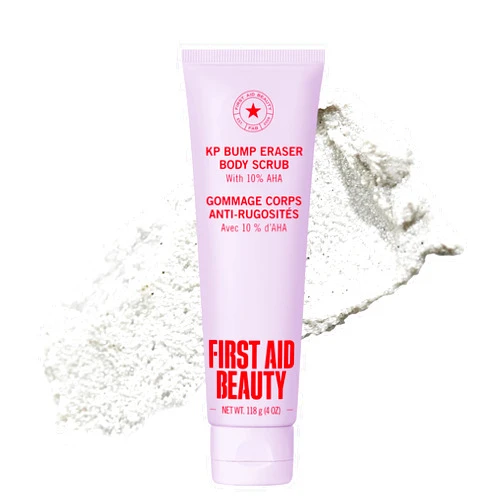 First Aid Beauty KP Bump Eraser Body Scrub with 10% AHA, Keratosis Pilaris Skin Exfoliator with Glycolic and Lactic acids