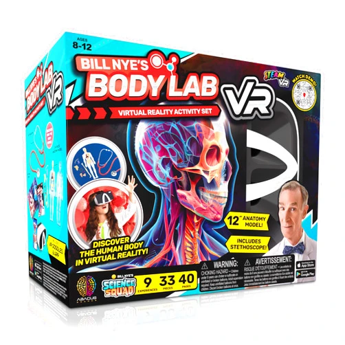 Abacus Brands Bill Nye's Science Squad: Body Lab VR - Virtual Reality Kids Science Kit, Book and Interactive Learning Activity Set - for Ages 8 and Up