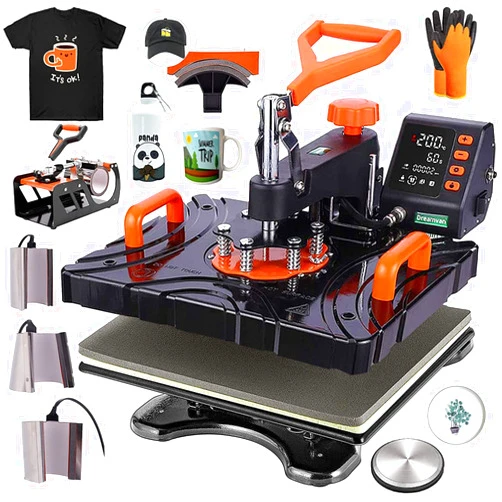 WOOKRAYS Heat Press- Pro 8 in 1 Heat Tshirt Press Machine 12