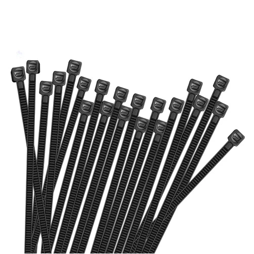 HMROPE 100pcs Cable Zip Ties Heavy Duty 8 Inch, Premium Plastic Wire Ties with 50 Pounds Tensile Strength, Self-Locking Black Nylon Tie Wraps for Indoor and Outdoor
