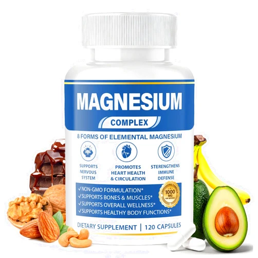 BOSNETHUINH 1000mg Magnesium Complex 8 in 1 for Women & Men – Magnesium Glycinate, Citrate, Malate, Taurate, Oxide, Carbonate, Aspartate, Orotate – Vegan Non-GMO, for Sleep, Fatigue & Heart Health, 120 Capsules