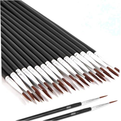 Anezus 30Pcs Micro Paint Brushes Set with Protective Sleeve, Detail Paint Brushes #000 Fine Line Brushes Set for Watercolor, Acrylic, Crafts, Models